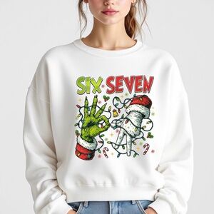 Funny Grinch 6 7 Christmas Sweatshirt Custom Made White Unisex S M L XL XXL